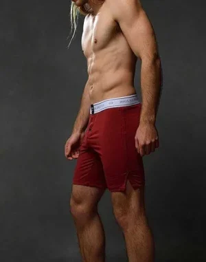 Shop Ls10 Core Series 2 Lounge Boxer Shorts-Cabernet Boxer Shorts