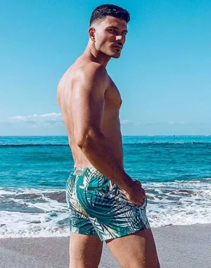Cheap S50 Print Swimshorts-Feuille Green Beach Shorts