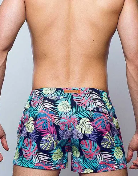 Discount S50 Print Swimshorts-Monstera Black Sustainable Beachwear