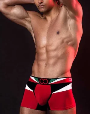 Flash Sale U31 Vavoom Trunk Underwear-Red/White Trunks