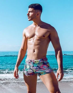 Best Sale V60 Bondi Print Swim Trunks-Monstera Black Sustainable Beachwear
