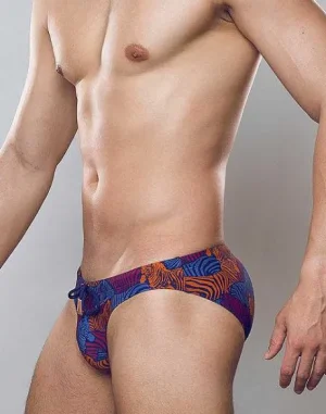 Fashion V20 Print Swim Brief-Stallion Navy Sustainable Beachwear