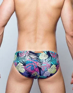 Clearance V10 Print Swimwear-Monstera Black Swimwear