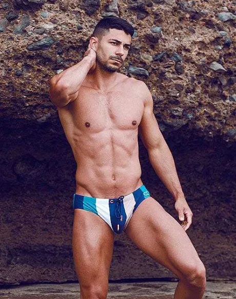 Hot V10 Print Swimwear-Stripes Sustainable Beachwear