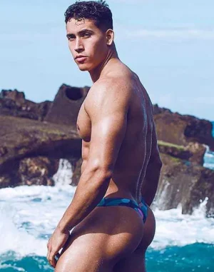 Hot V80 Swim Thong-Kai Blue Sustainable Beachwear